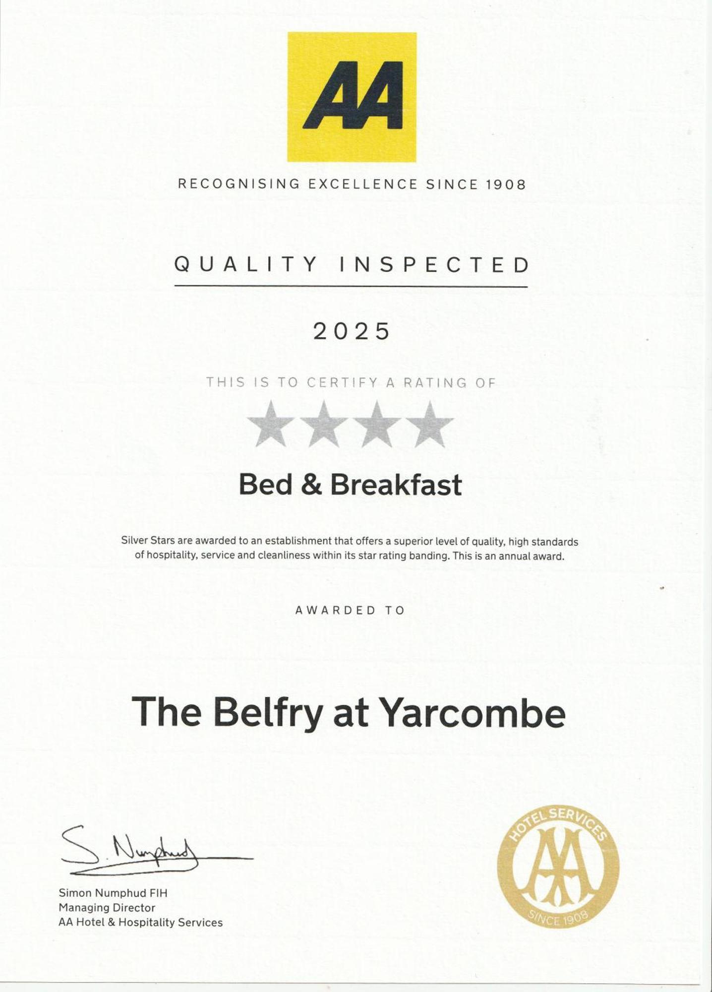 Bed and Breakfast The Belfry At Yarcombe Esterno foto